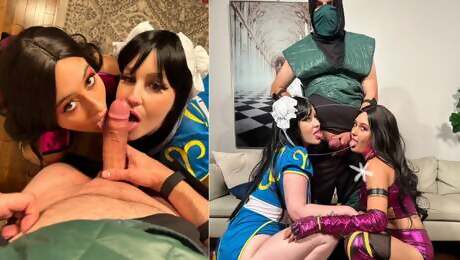 PLAYTIME Cosplay Mortal Kombat Threesome Sex